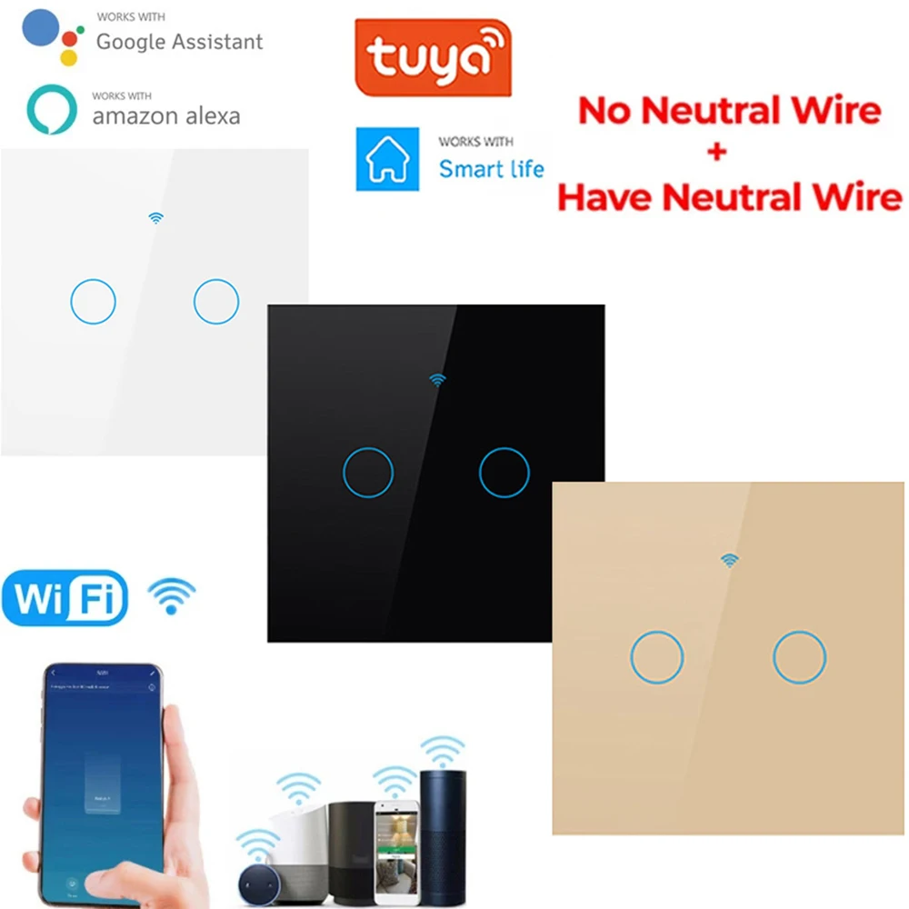 Smart Switch Alexa RF433 No Neutral Wire Single Fire Tuya Control, Works with Google 1/2/3 Gang Smart Home Light WiFi Switches
Smart Switch Alexa RF433 No Neutral Wire Single Fire Tuya Control, Works with Google 1/2/3 Gang Smart Home Light WiFi Switches