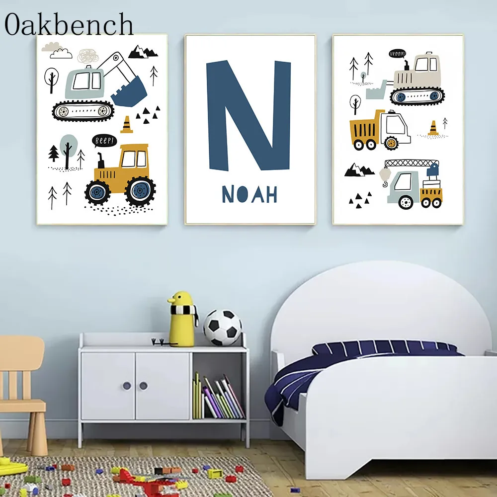 Custom Name Poster Excavator Nursery Posters Crane Art Painting Tractor Print Pictures Nordic Wall Pictures Boys Room Decoration
Custom Name Poster Excavator Nursery Posters Crane Art Painting Tractor Print Pictures Nordic Wall Pictures Boys Room Decoration