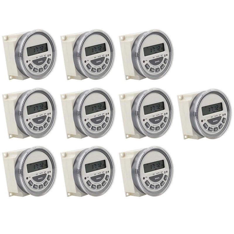 10X Programmable Timer Switch Relay Digital LCD Power Weekly CN304A AC 220V 5 Pin
10X Programmable Timer Switch Relay Digital LCD Power Weekly CN304A AC 220V 5 Pin