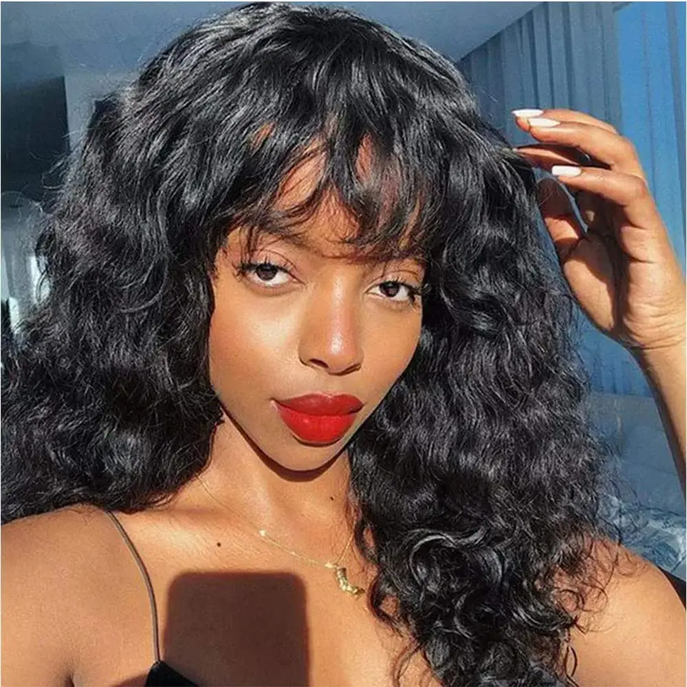 Curly Human Hair Wig With Bangs Brazilian Human Hair Wig Water 150 Density Glueless Full Machine Made Deep Curly Human Hair Wigs
Curly Human Hair Wig With Bangs Brazilian Human Hair Wig Water 150 Density Glueless Full Machine Made Deep Curly Human Hair Wigs