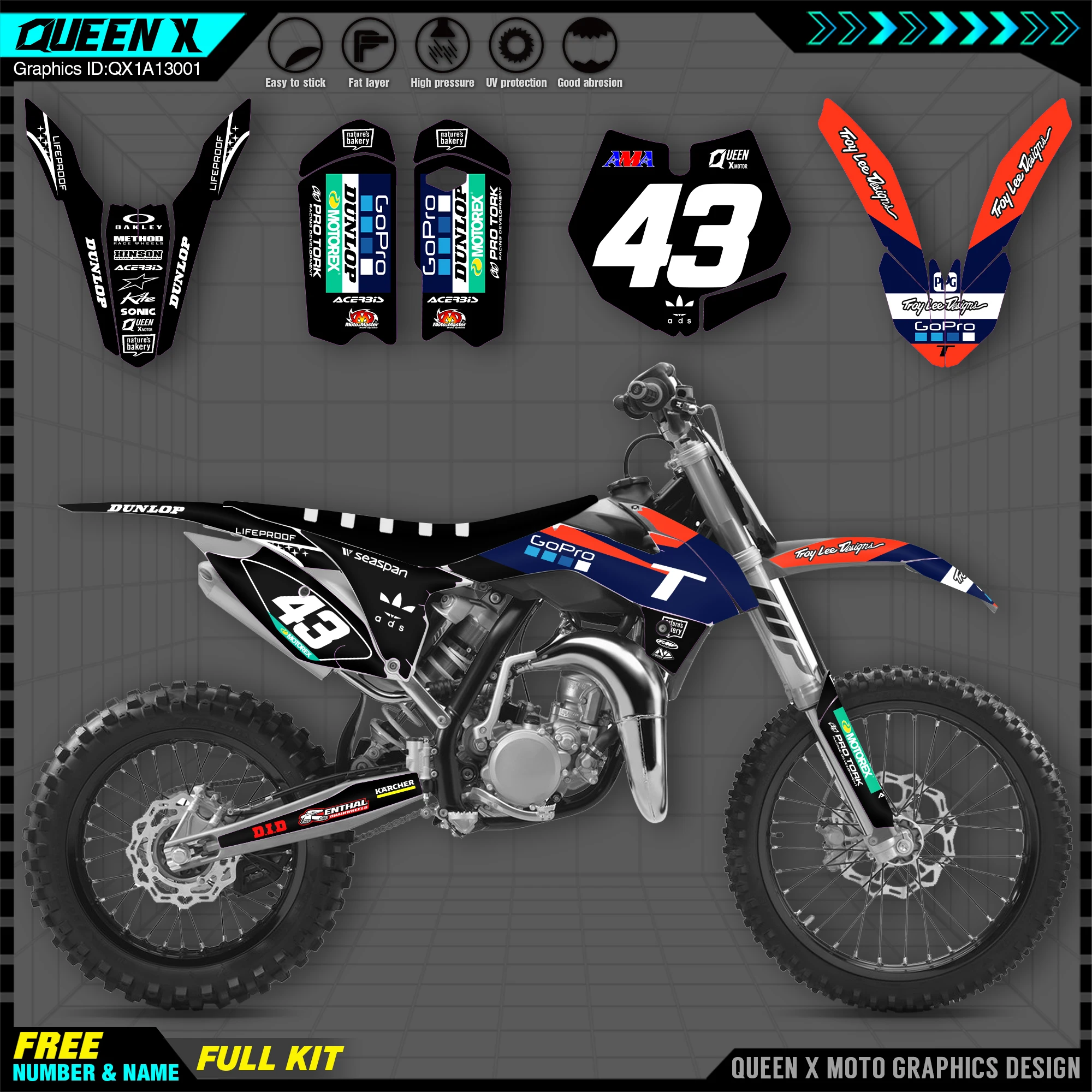 Новая команда QUEEN X MOTOR графика и фон наклейки Стикеры наборы Подходит для KTM SX 85 SX85 2013 2014 2015 2016 2017
Новая команда QUEEN X MOTOR графика и фон наклейки Стикеры наборы Подходит для KTM SX 85 SX85 2013 2014 2015 2016 2017