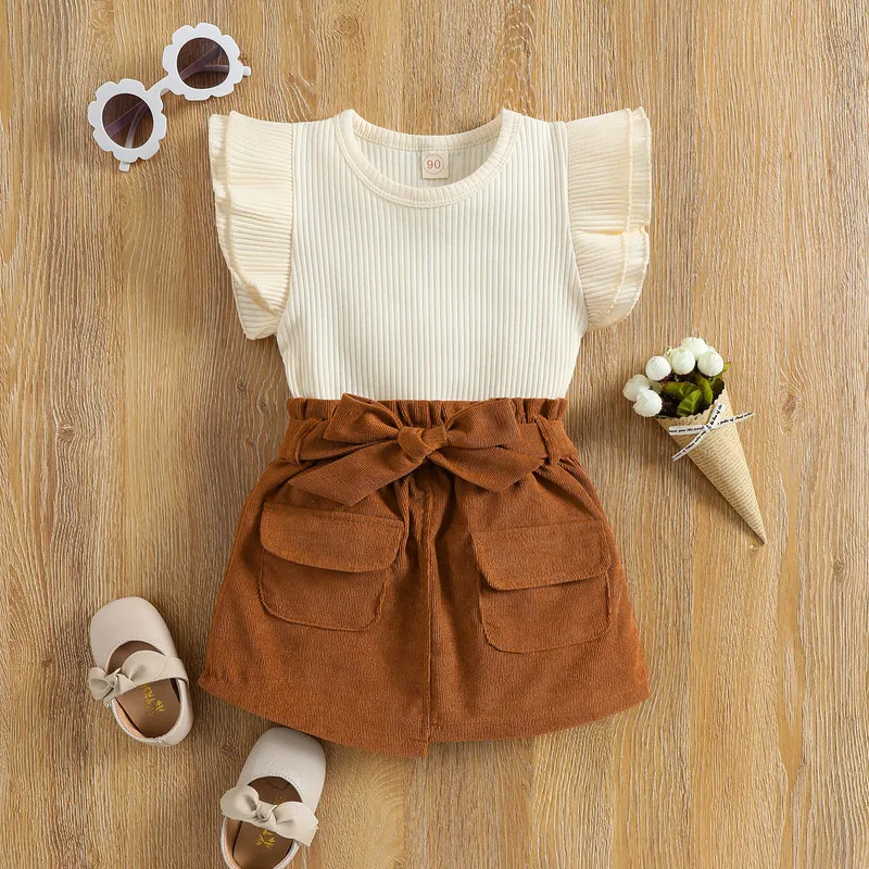 Children Little Girl Skirt Sets Summer Clothes 2023 Sleeveless Ribbed Solid Color Tops Elastic Waist Bow Knot Skirt with Pockets
Children Little Girl Skirt Sets Summer Clothes 2023 Sleeveless Ribbed Solid Color Tops Elastic Waist Bow Knot Skirt with Pockets