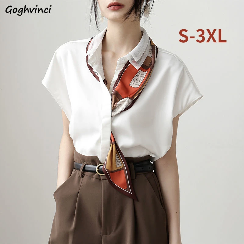Solid Shirts Women Summer White Casual Fashion All-match Korean Style Comfortable New Simple Turn-down Collar Girl Tender Ins
Solid Shirts Women Summer White Casual Fashion All-match Korean Style Comfortable New Simple Turn-down Collar Girl Tender Ins