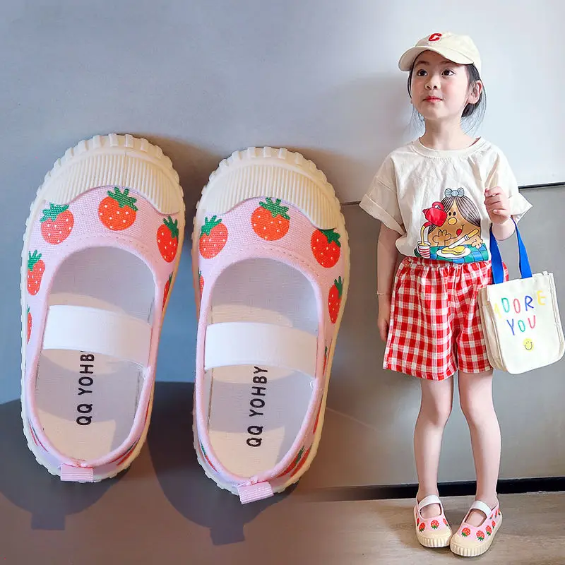 

Children's Canvas Shoes 2023 Spring New Soft Sole Kindergarten Casual Shoes Boy Girl Lightweight Shallow Mouth Children's Shoes