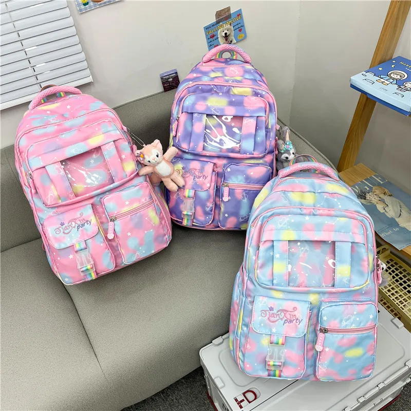

Waterproof Nylon Women Backpack Refrigerator Door School Bag For Girls Multiple Pockets Travel Backpacks Large Capacity Bookbags