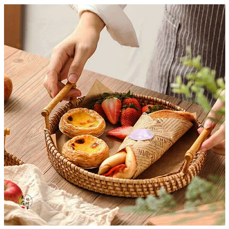 Japanese Style Kitchen Items Solid Wood Handles Handmade Rattan Weaving Woven Basket Texture Comfortable Strong Durable
Japanese Style Kitchen Items Solid Wood Handles Handmade Rattan Weaving Woven Basket Texture Comfortable Strong Durable