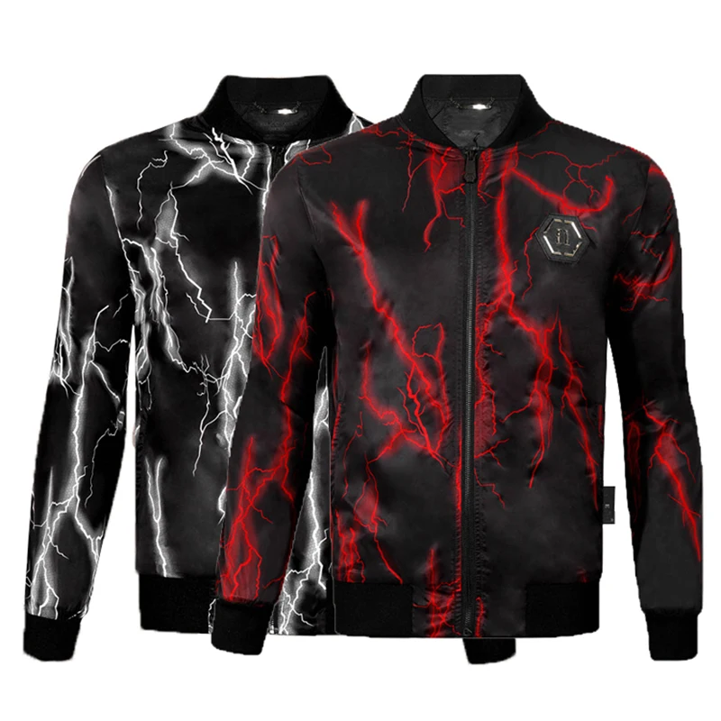 Bomber PP jacket men's personality lightning embroidery Plein fashion jacket spring and autumn trend top European and American
Bomber PP jacket men's personality lightning embroidery Plein fashion jacket spring and autumn trend top European and American