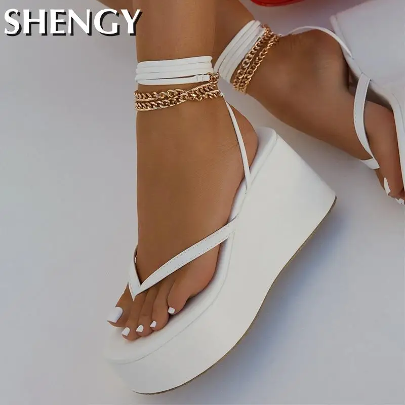Women's Sandals Clip-Toe Gladiator Heels Platform Wedge Lady Shoe Ankle Strap Lace-Up Summer Party Female Sandal Sandalias Mujer
Women's Sandals Clip-Toe Gladiator Heels Platform Wedge Lady Shoe Ankle Strap Lace-Up Summer Party Female Sandal Sandalias Mujer