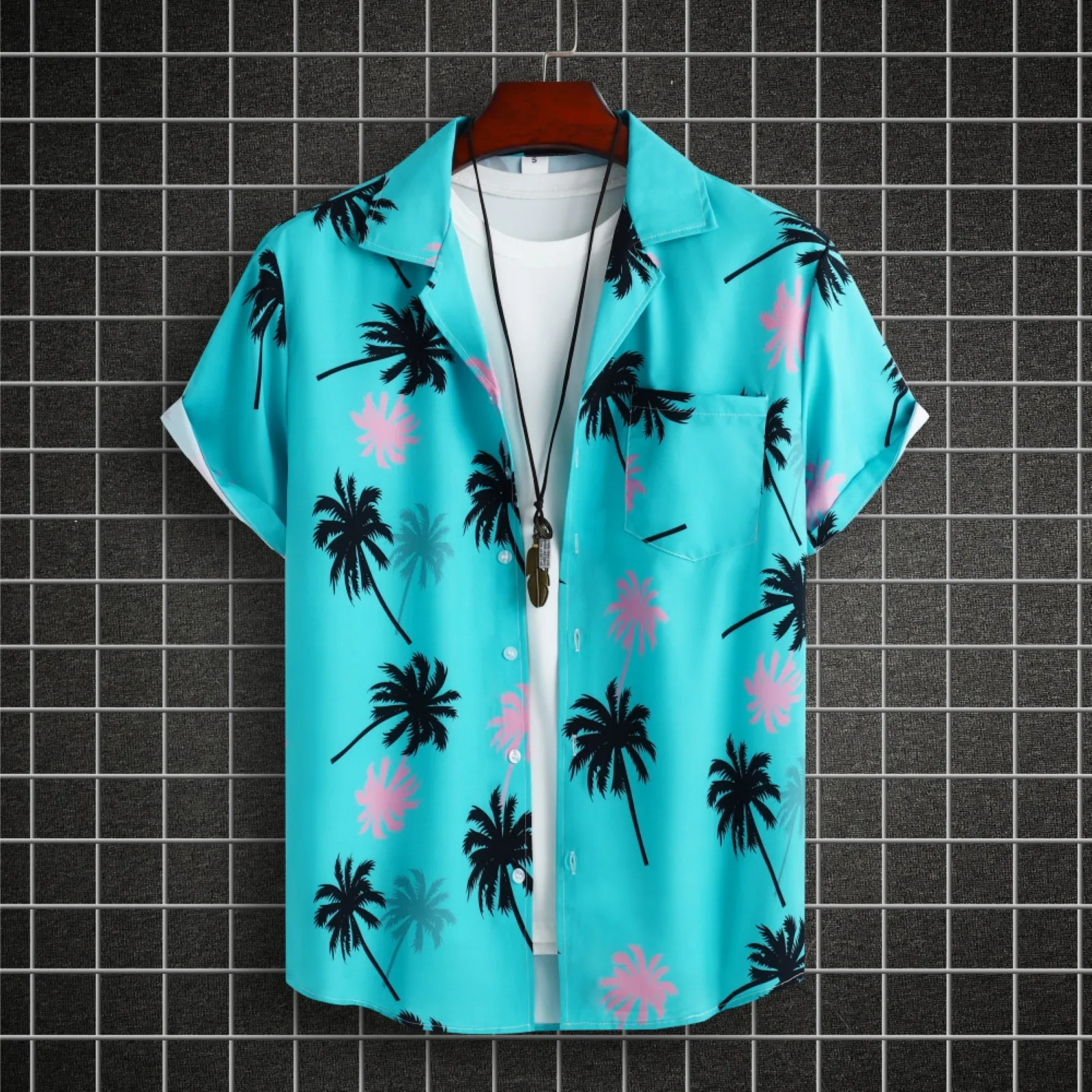 Summer Men's Hawaiian Shirts Coconut-tree Print V-neck Shirts For Men Button-up Short Sleeve Tops Streetwear Trend Men Clothes
Summer Men's Hawaiian Shirts Coconut-tree Print V-neck Shirts For Men Button-up Short Sleeve Tops Streetwear Trend Men Clothes