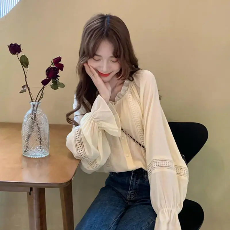 2023 Summer Women Blouse Chiffon French Style Gentle Ruffled Edge Long Sleeve New Design Pretty Thin Fashion New Design
2023 Summer Women Blouse Chiffon French Style Gentle Ruffled Edge Long Sleeve New Design Pretty Thin Fashion New Design