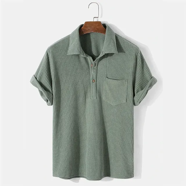 2022 Summer Men's Solid Color Lapel Shirt Casual Plaid Short Sleeve Loose Comfortable Cotton Shirt Top
2022 Summer Men's Solid Color Lapel Shirt Casual Plaid Short Sleeve Loose Comfortable Cotton Shirt Top