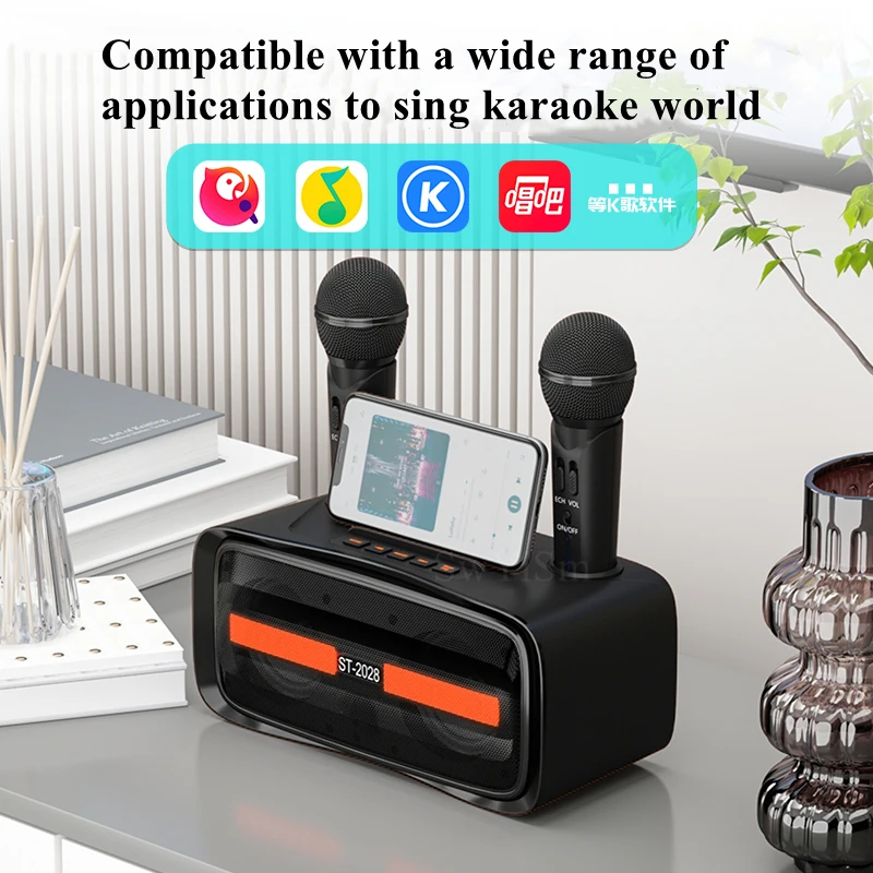 New High Quality Karaoke Machine Bluetooth 5.0 Speaker with 2 Wireless Microphones Portable PA Speaker System Support TF Card/AU
New High Quality Karaoke Machine Bluetooth 5.0 Speaker with 2 Wireless Microphones Portable PA Speaker System Support TF Card/AU