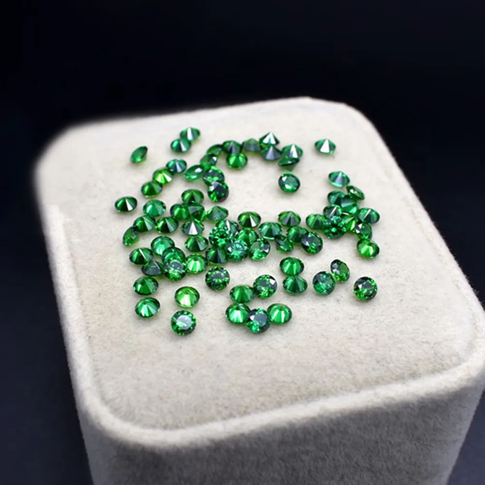 

10pcs High Quality Emerald Round Faceted Gemstone Brilliant Cut Medium Green Emerald Gem in Small Sizes ER006