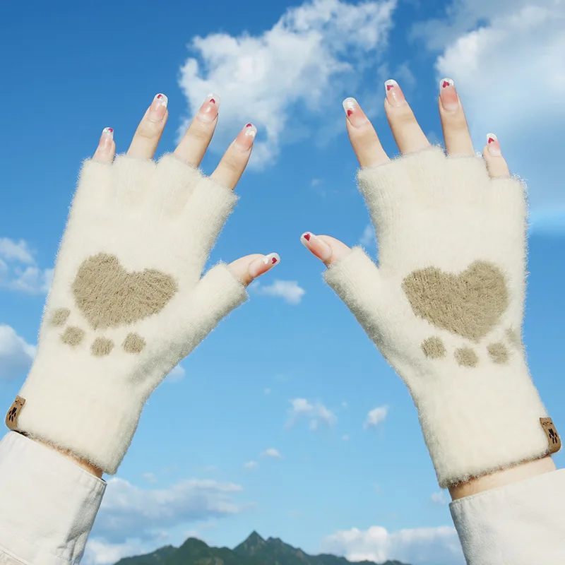 Fashion Cat Paw Printing Gloves Mobile Phone Touchscreen Knitted Gloves Winter Thick & Warm Adult Soft Fluffy Gloves Men's Women
Fashion Cat Paw Printing Gloves Mobile Phone Touchscreen Knitted Gloves Winter Thick & Warm Adult Soft Fluffy Gloves Men's Women