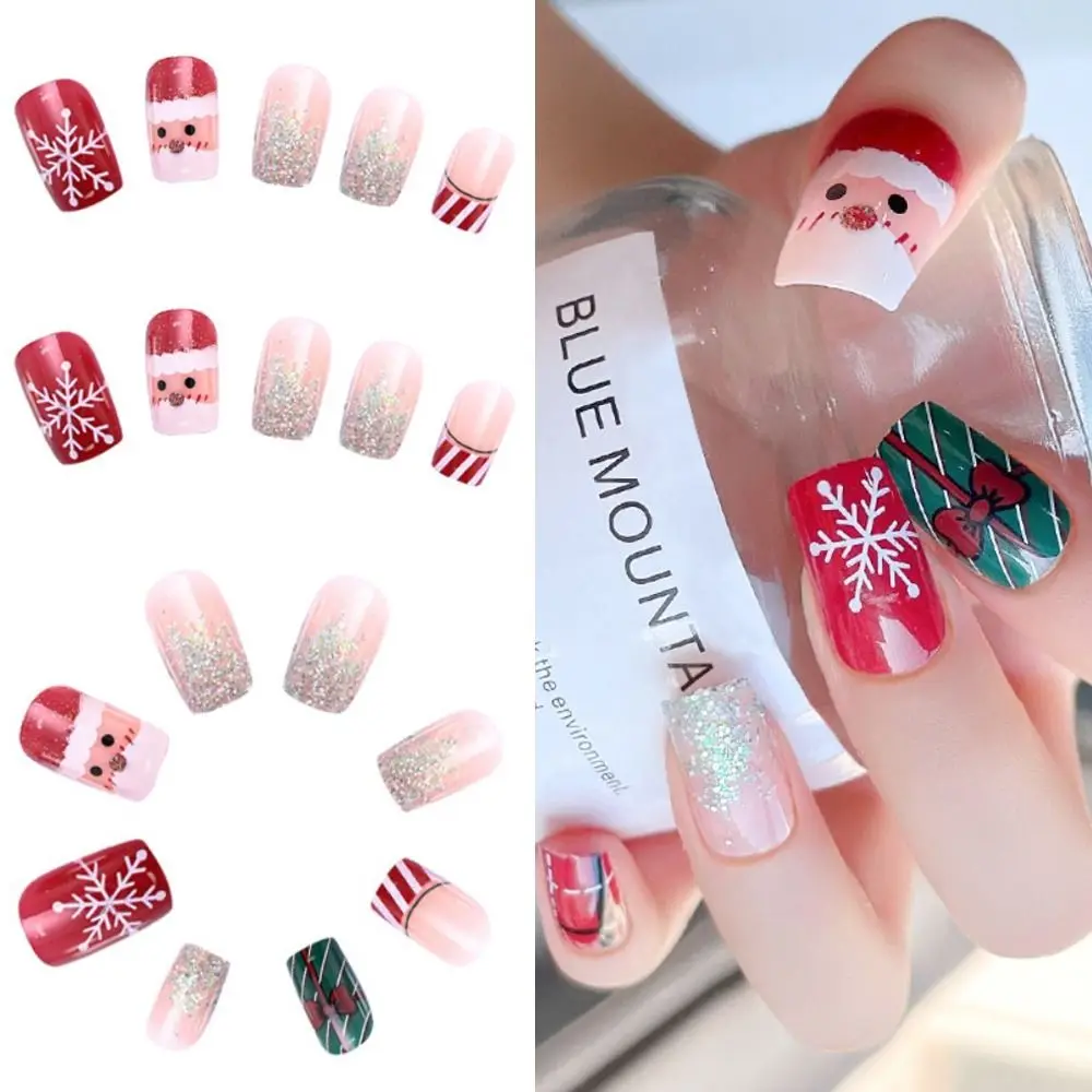 24pcs Nail Tip Glitter False Nails Shining DIY Christmas Fake Nails Snowflake Long Square
24pcs Nail Tip Glitter False Nails Shining DIY Christmas Fake Nails Snowflake Long Square