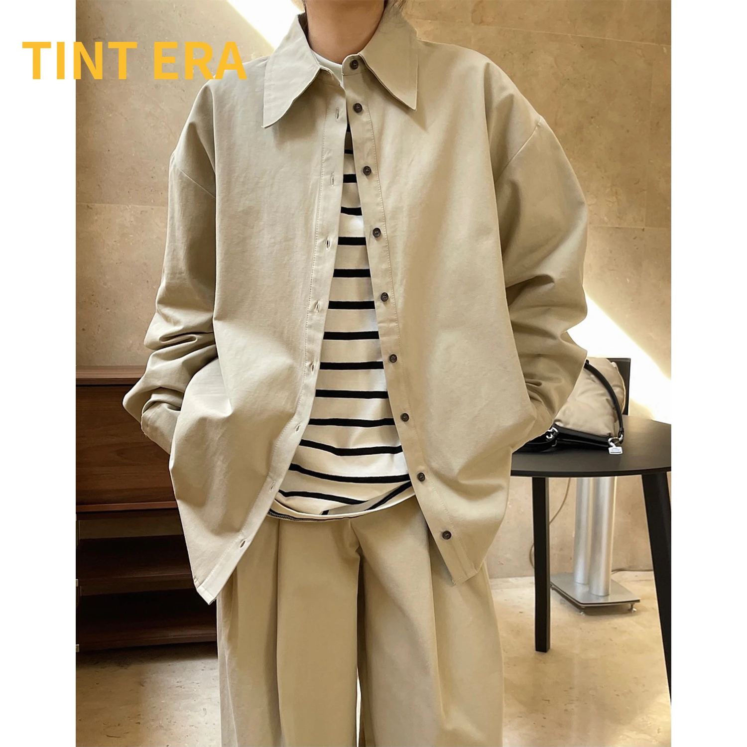 TINT ERA Harajuku Spring New Korean Simple Design Sense Fur-trimmed Lapel Shirt Loose Thin Casual Long Sleeved Tops Female
TINT ERA Harajuku Spring New Korean Simple Design Sense Fur-trimmed Lapel Shirt Loose Thin Casual Long Sleeved Tops Female
