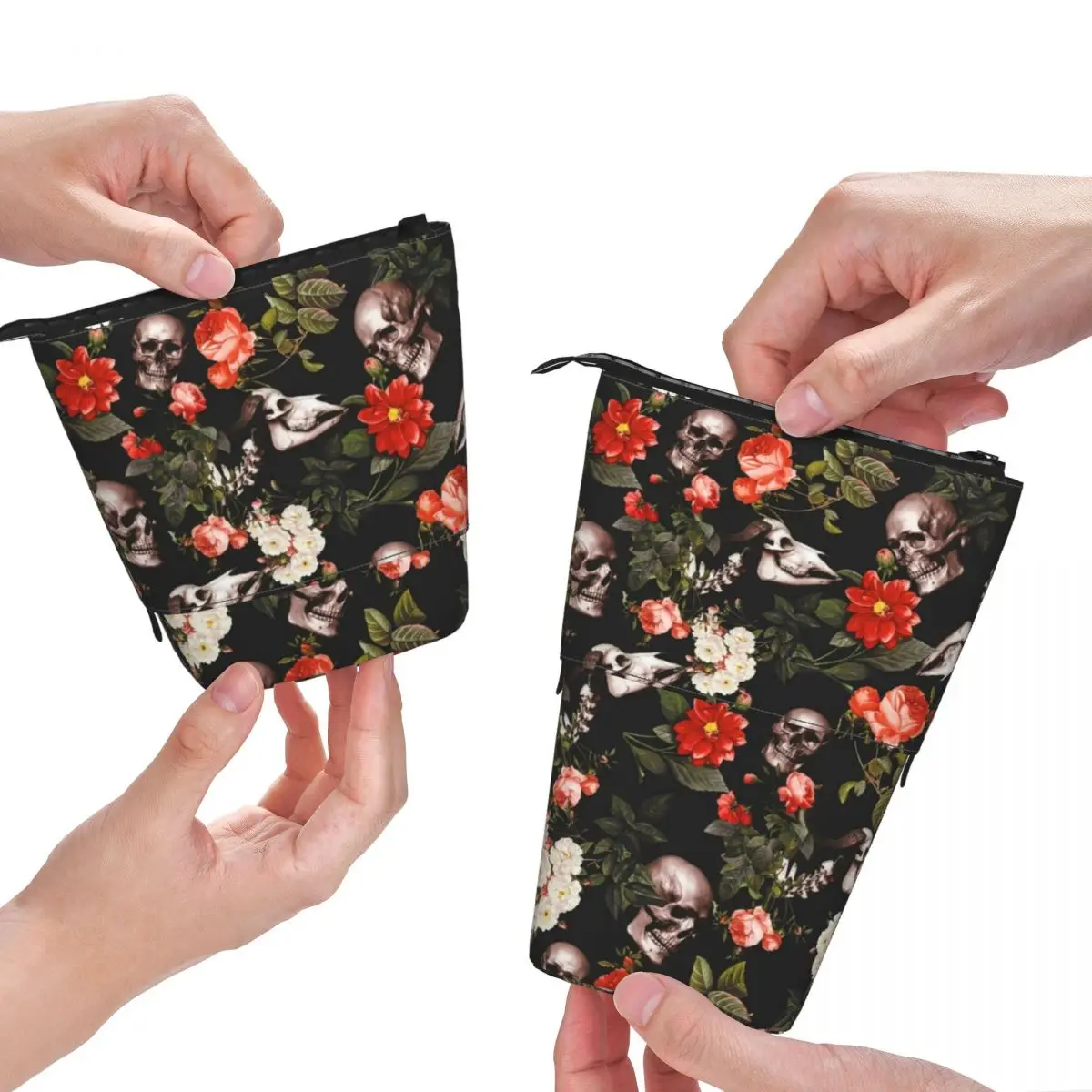 Skull Pattern Fold Pencil Case Garden Floral Print Cute Standing Pencil Box College Girls Boys Pen Bags
Skull Pattern Fold Pencil Case Garden Floral Print Cute Standing Pencil Box College Girls Boys Pen Bags