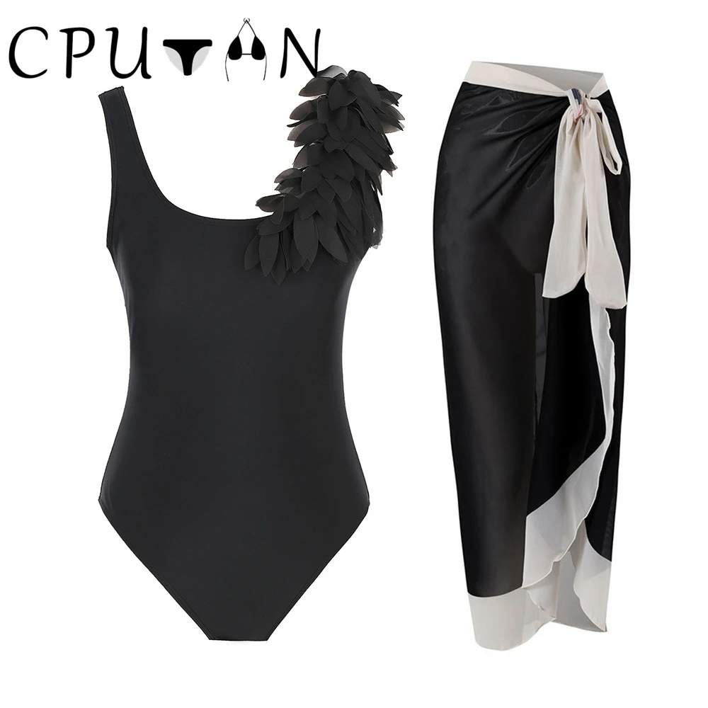 CPUTAN 2023 Sexy Black 3D Flower Shoulder Bikini Set Backless One Piece Swimwear Dress Swimsuit Summer Swimming Suit Beach Skirt
CPUTAN 2023 Sexy Black 3D Flower Shoulder Bikini Set Backless One Piece Swimwear Dress Swimsuit Summer Swimming Suit Beach Skirt