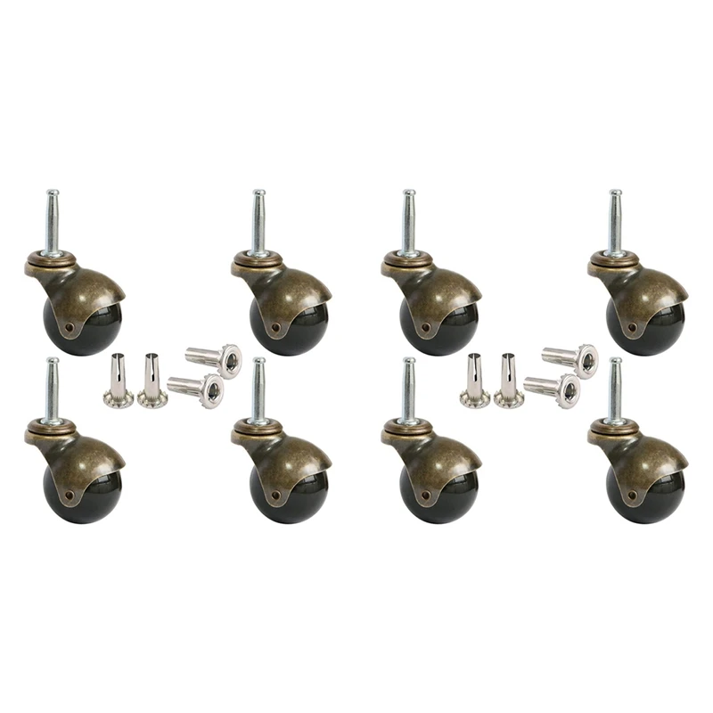 Шариковые ролики 1,5 дюйма, колеса для мебели, набор из 8 роликов с 8X38 мм втулкой для монтажа, Сменная вставка 
Шариковые ролики 1,5 дюйма, колеса для мебели, набор из 8 роликов с 8X38 мм втулкой для монтажа, Сменная вставка