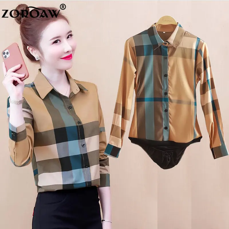 Fashion Cotton Plaid Women's Bodysuits 2023 Spring/Summer Popular New All-match Woman Thin Long Sleeve Blouses Bottoming Shirts
Fashion Cotton Plaid Women's Bodysuits 2023 Spring/Summer Popular New All-match Woman Thin Long Sleeve Blouses Bottoming Shirts