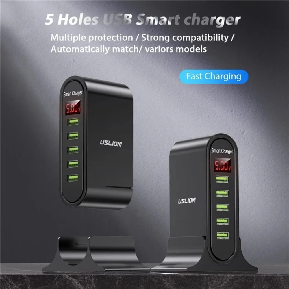 5 in 1 LED Display USB Charger New Multi 5 Ports Charger Adapter ABS EU US Plug Mobile Phone Charger Mobile Phone
5 in 1 LED Display USB Charger New Multi 5 Ports Charger Adapter ABS EU US Plug Mobile Phone Charger Mobile Phone