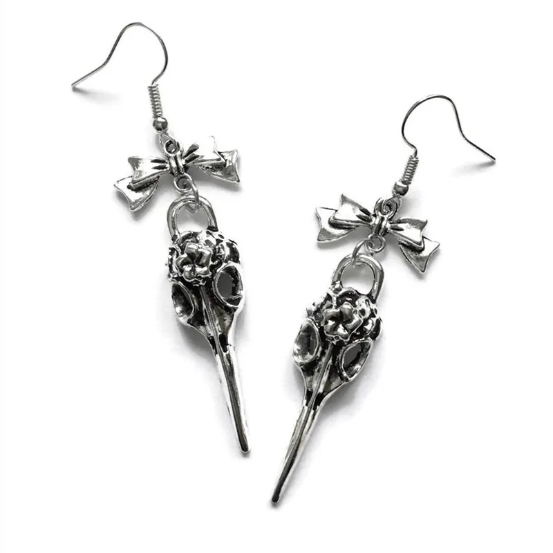 Fashion Vintage Raven Skull Gothic Earrings Skull Witch Earrings with Bows Steampunk Jewelry Alternative Jewelry
Fashion Vintage Raven Skull Gothic Earrings Skull Witch Earrings with Bows Steampunk Jewelry Alternative Jewelry