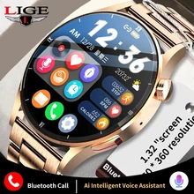 LIGE New Bluetooth Call Men Smart Watch Women Physiological Clock Body Temperature Waterproof Sports Bracelet Smartwatch For Men