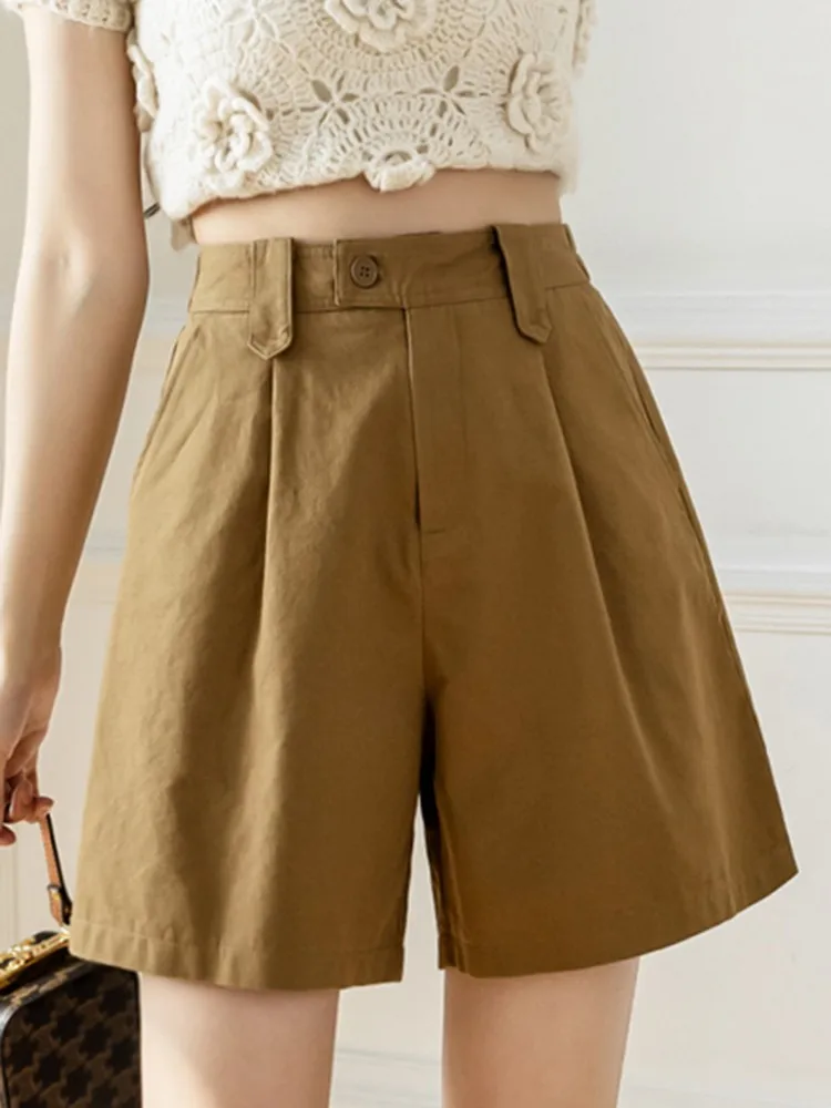 100% Cotton High Waist Women Casual Shorts 2022 Summer Korean Style All-matched Solid Color Loose Short Pants W1106
100% Cotton High Waist Women Casual Shorts 2022 Summer Korean Style All-matched Solid Color Loose Short Pants W1106