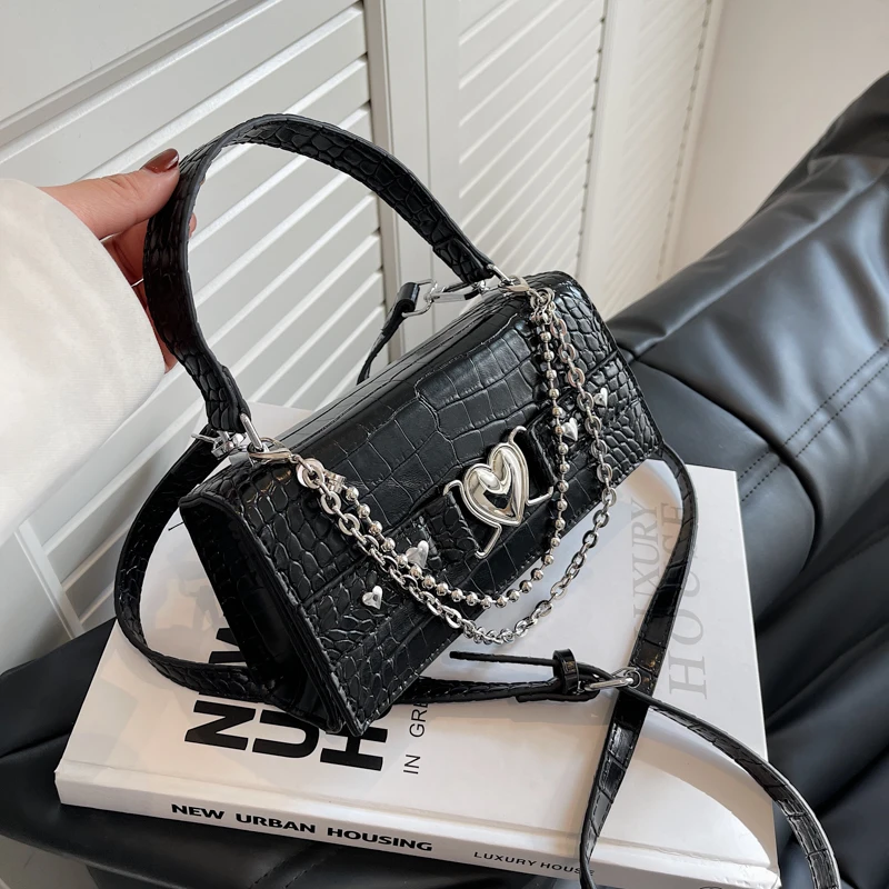 Metal Punk Moto Biker Style Small Square Shoulder Bag Cool Girls Clutch Purse Handbags Crocodile Pattern Ladies Crossbody Bags
Metal Punk Moto Biker Style Small Square Shoulder Bag Cool Girls Clutch Purse Handbags Crocodile Pattern Ladies Crossbody Bags