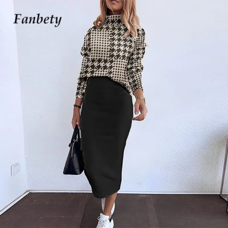 Casual High Waist Long Skirt Matching Set Autumn Long Sleeve Plaid Pullover Ladies Set Fashion Turtleneck Hip Wrap Skirt 2pc Set
Casual High Waist Long Skirt Matching Set Autumn Long Sleeve Plaid Pullover Ladies Set Fashion Turtleneck Hip Wrap Skirt 2pc Set