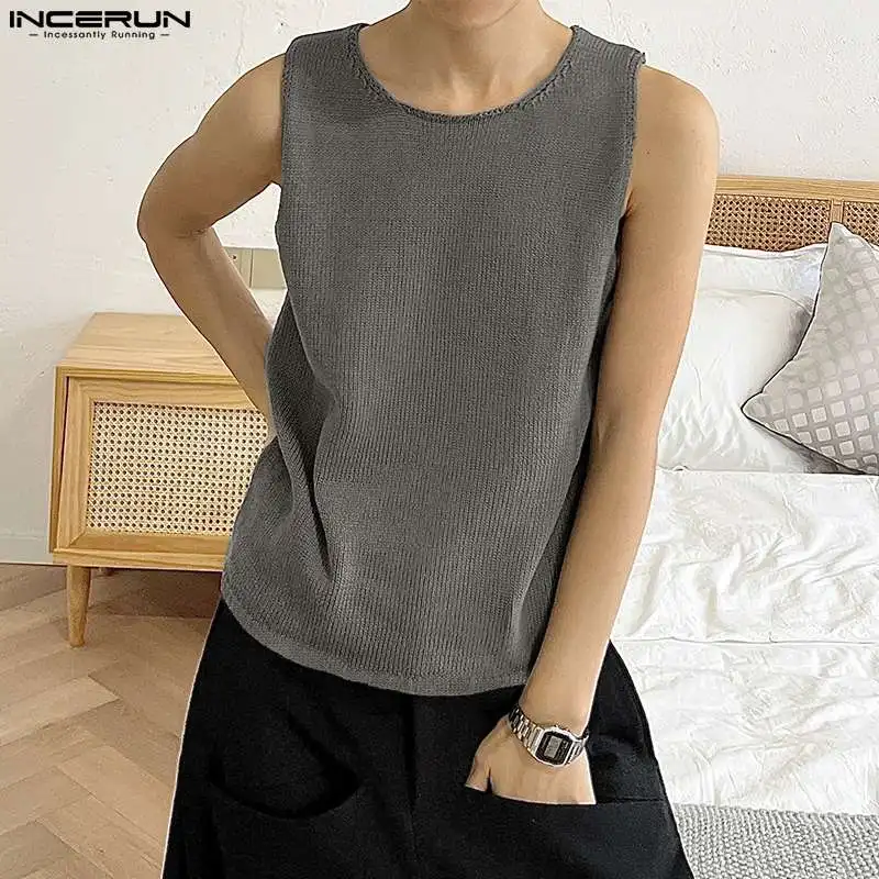 INCERUN Tops 2023 Korean Style New Mens Sports Thin Knitted Tank Tops Casual Fashionable Male Solid All-match Simple Vests S-5XL 
INCERUN Tops 2023 Korean Style New Mens Sports Thin Knitted Tank Tops Casual Fashionable Male Solid All-match Simple Vests S-5XL