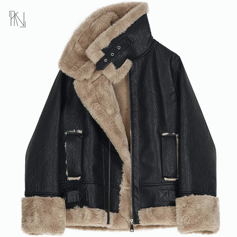 Oversized Lapel Leather Coat for Women 2022 Winter New Korean Version Loose Long Sleeve Zipper Leather Jacket for Women
Oversized Lapel Leather Coat for Women 2022 Winter New Korean Version Loose Long Sleeve Zipper Leather Jacket for Women