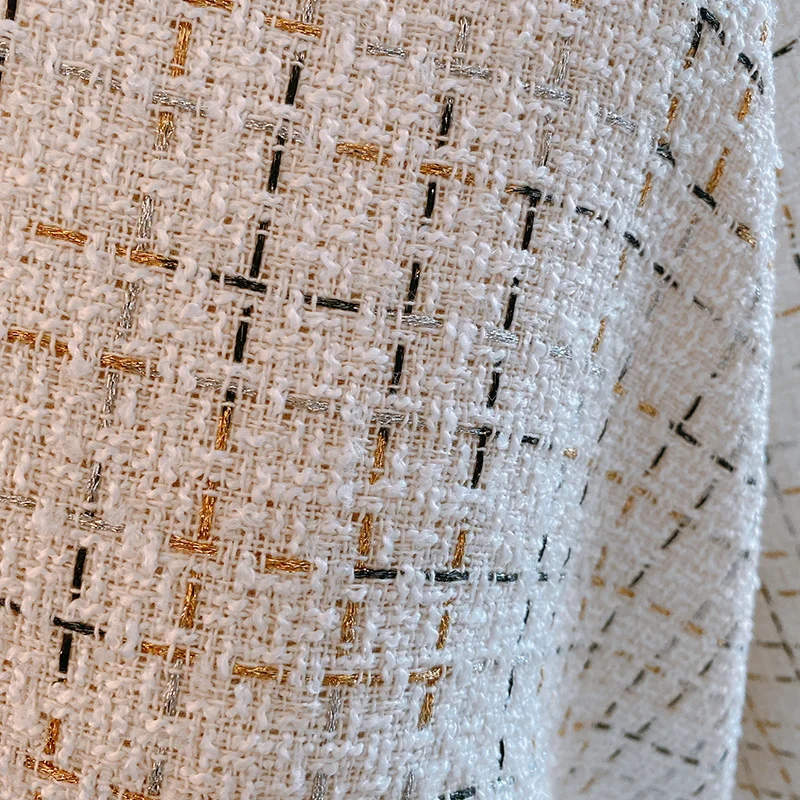 White Gold and Silver Silk Fabric Coarse Woven Tweed Thickened Autumn and Winter Vest Coat Coat Skirts Woolen Fabric
White Gold and Silver Silk Fabric Coarse Woven Tweed Thickened Autumn and Winter Vest Coat Coat Skirts Woolen Fabric