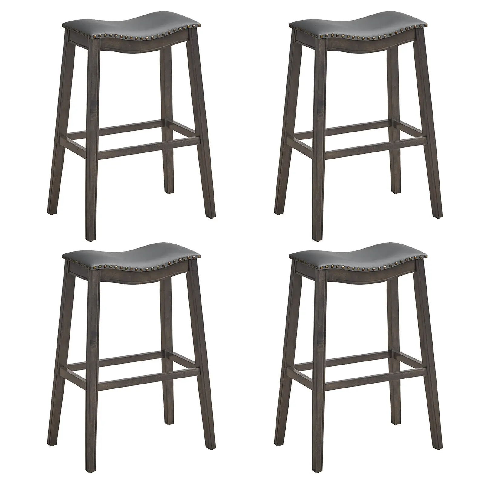 Costway Set of 4 Saddle Bar Stools Bar Height Kitchen Chairs w/ Rubber Wood Legs Brown
Costway Set of 4 Saddle Bar Stools Bar Height Kitchen Chairs w/ Rubber Wood Legs Brown