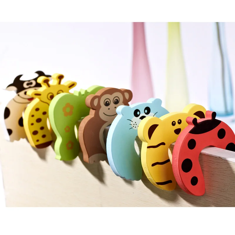

2Pcs/Set Lock Jammers Door Stopper Kid Finger Protector Cartoon Animal Home Improvement Cute Baby Safety Pinch Guard