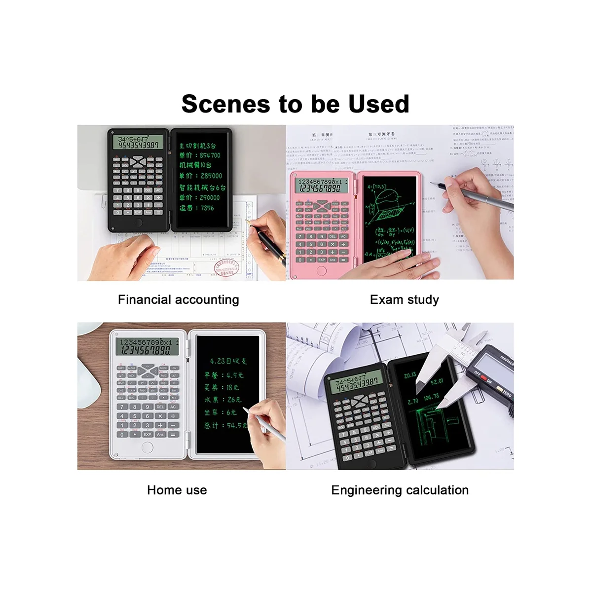 

Scientific Calculators, 12-Digit LCD Display Pocket Office Desktop Calculator for Home School Meeting and Study,Black