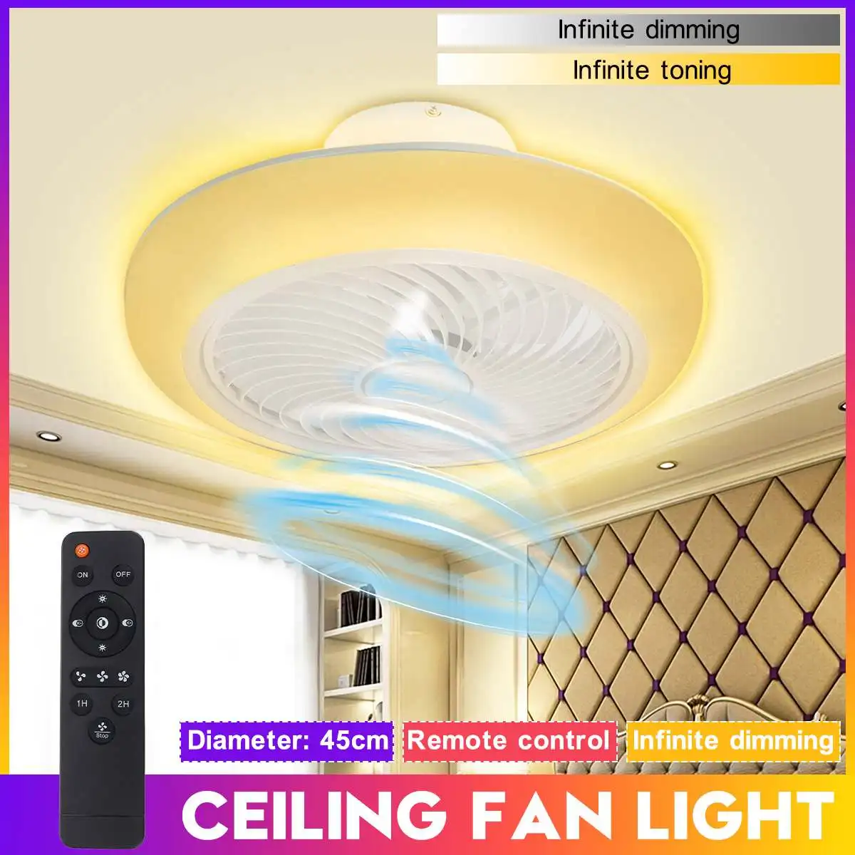 45CM Modern Smart LED Ceiling Fan Lamp Remote Control Ceiling Light Fan 3-Wind Adjustable Speed Dimmable Air Cooler Lamp 220V
45CM Modern Smart LED Ceiling Fan Lamp Remote Control Ceiling Light Fan 3-Wind Adjustable Speed Dimmable Air Cooler Lamp 220V