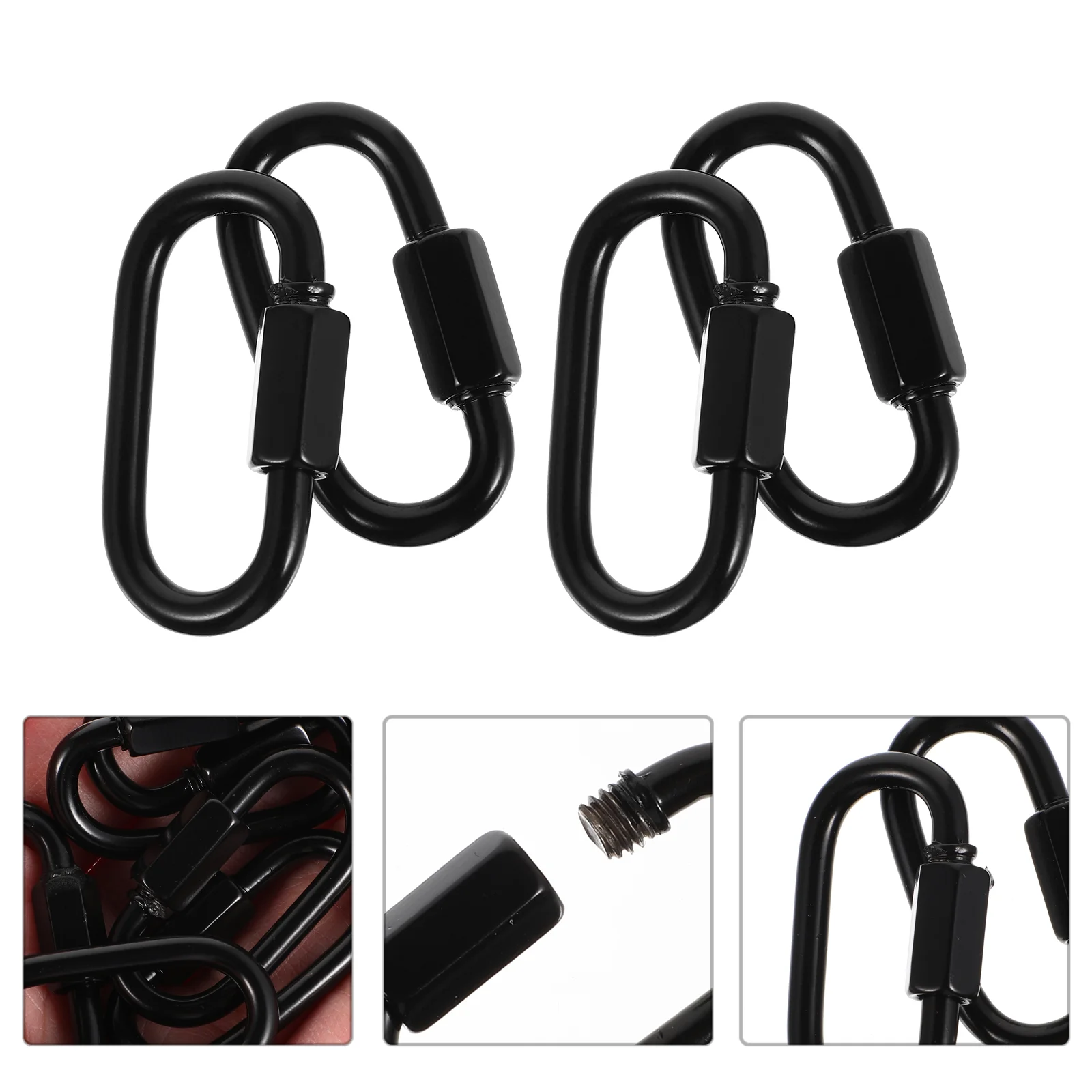 Quick Link Chain Connector, 8PCS 304 Stainless Steel Locking Carabiner Keychain Buckle for Hiking Gym Set Black
Quick Link Chain Connector, 8PCS 304 Stainless Steel Locking Carabiner Keychain Buckle for Hiking Gym Set Black