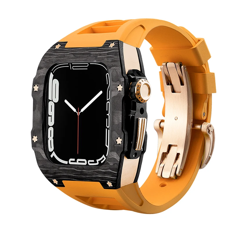 Роскошный чехол из углеродного волокна для Apple Watch 8 7 45 мм, резиновый ремешок, набор для модификации карбоновой рамки для IWatch 6 5 4 SE 44 мм
Роскошный чехол из углеродного волокна для Apple Watch 8 7 45 мм, резиновый ремешок, набор для модификации карбоновой рамки для IWatch 6 5 4 SE 44 мм