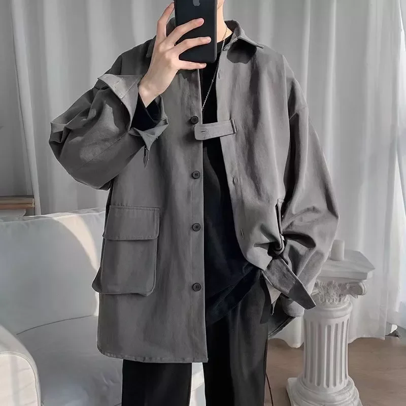 Long-sleeved Shirts Men Harajuku Black Shirt Korean Style Casual Single Breasted Shirt Streetwear Turn Down Neck Shirt Homme 3XL
Long-sleeved Shirts Men Harajuku Black Shirt Korean Style Casual Single Breasted Shirt Streetwear Turn Down Neck Shirt Homme 3XL
