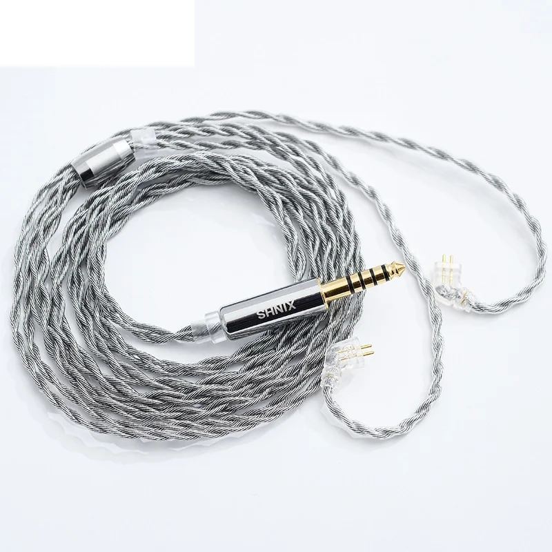 

4-жильный Графеновый сплав, посеребренный провод MMCX 0,78 мм, 2-контактный Сменный кабель для наушников, кабель для обновления звука