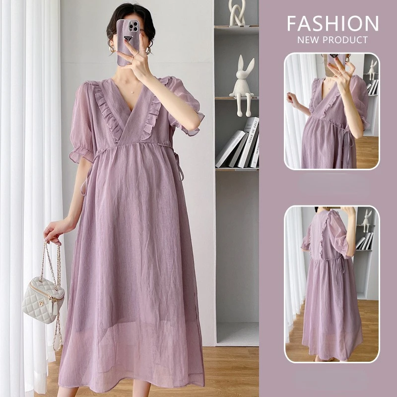 Maternity Dress 2022 New Purple French Court Style All-match Soft Temperament Pleated Plus Size Ladies Solid Casual Pregnancy
Maternity Dress 2022 New Purple French Court Style All-match Soft Temperament Pleated Plus Size Ladies Solid Casual Pregnancy