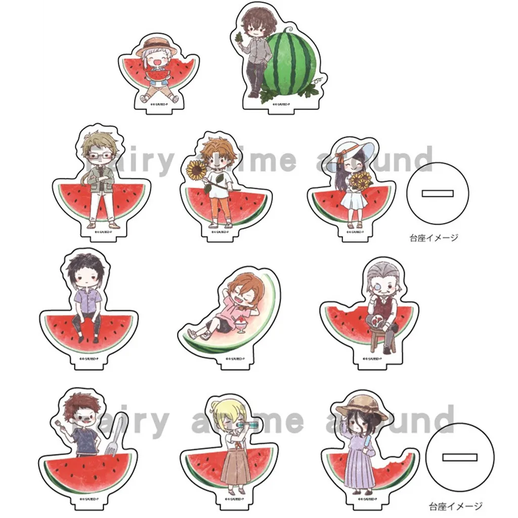 Anime BUNGO STRAY DOGS Mini Action Figure Doll Atsushi Dazai Osamu Acrylic Stand Model Plate Cosplay Watermelon Toy for Gift 
Anime BUNGO STRAY DOGS Mini Action Figure Doll Atsushi Dazai Osamu Acrylic Stand Model Plate Cosplay Watermelon Toy for Gift