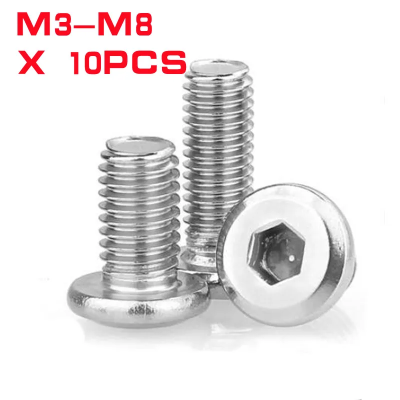10pcs/lot 304 Stainless Steel Large Flat Hex Hexagon Socket Head Allen Screw M3 M4 M5 M6 M8 Furniture Screw Connector Joint Bolt
10pcs/lot 304 Stainless Steel Large Flat Hex Hexagon Socket Head Allen Screw M3 M4 M5 M6 M8 Furniture Screw Connector Joint Bolt