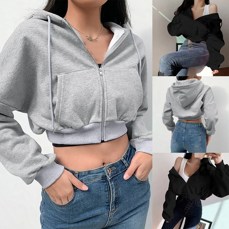 Women's Zip Up Hoodies Cropped Cardigan Coat Drawstring Hooded Sweatshirts Casual Long Sleeve Top
Women's Zip Up Hoodies Cropped Cardigan Coat Drawstring Hooded Sweatshirts Casual Long Sleeve Top