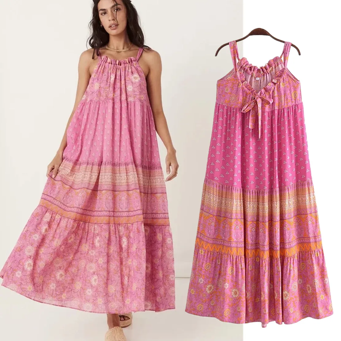 Maxdutti French Style Bohemian Vintage Floral Print Dress Ruffles Casual Cotton Suspender Dress Women
Maxdutti French Style Bohemian Vintage Floral Print Dress Ruffles Casual Cotton Suspender Dress Women