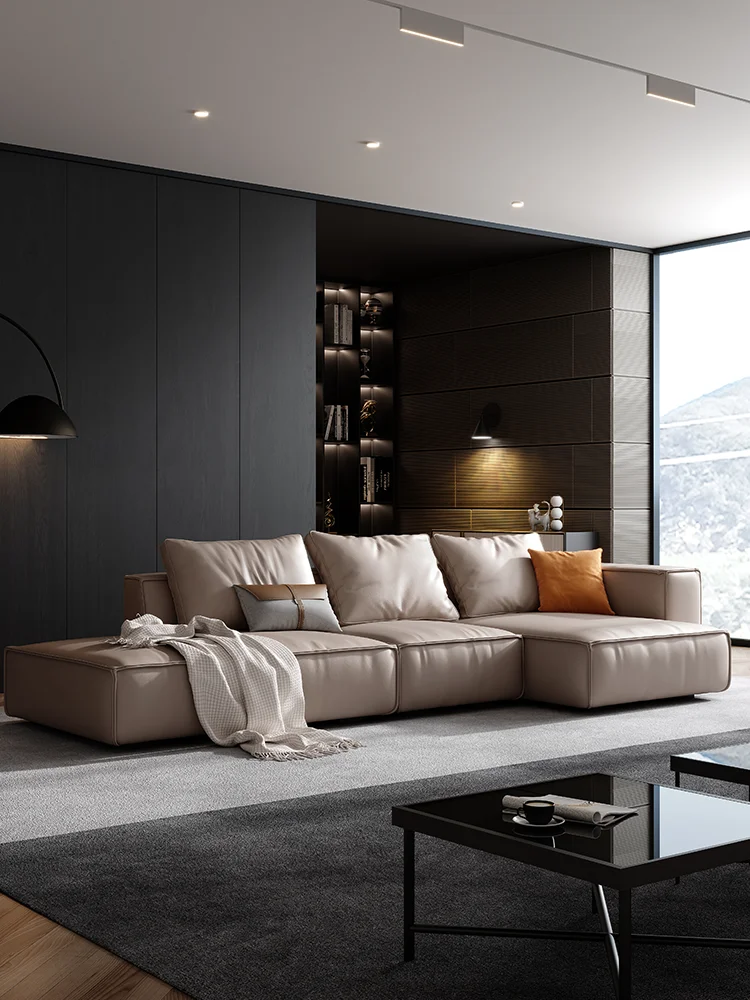 Leather sofa three or four people in a straight row small household simple modern light luxury tofu block feather sofa
Leather sofa three or four people in a straight row small household simple modern light luxury tofu block feather sofa