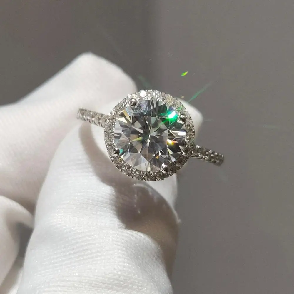 Professional Luxurious 925 Silver Moissanite Ring Round Cut 2ct Moissanite Gift Anniversary Engagement Ring Romantic
Professional Luxurious 925 Silver Moissanite Ring Round Cut 2ct Moissanite Gift Anniversary Engagement Ring Romantic