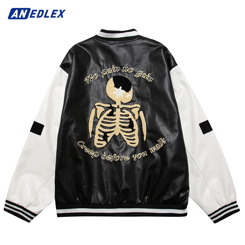 Men Jacket PU Embroidered Skull Letter Bomber Jacket Coat Hip Hop Streetwear 2022 Autumn Winter Zipper Bomber Motorcycle Jacket
Men Jacket PU Embroidered Skull Letter Bomber Jacket Coat Hip Hop Streetwear 2022 Autumn Winter Zipper Bomber Motorcycle Jacket