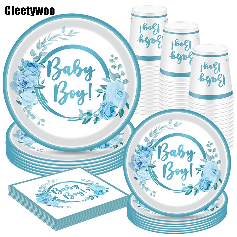 Baby Boy Disposable Tableware Set Paper Cups Plates Napkins Gender Reveal Party Decorations It's A Boy Babyshower Party Supplies
Baby Boy Disposable Tableware Set Paper Cups Plates Napkins Gender Reveal Party Decorations It's A Boy Babyshower Party Supplies